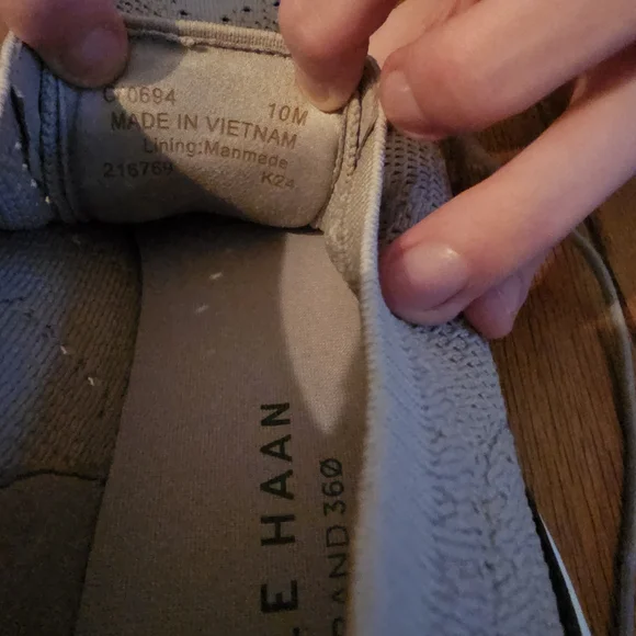 Cole Haan Light Gray Knit Wing Oxfords - Picture 6 of 8